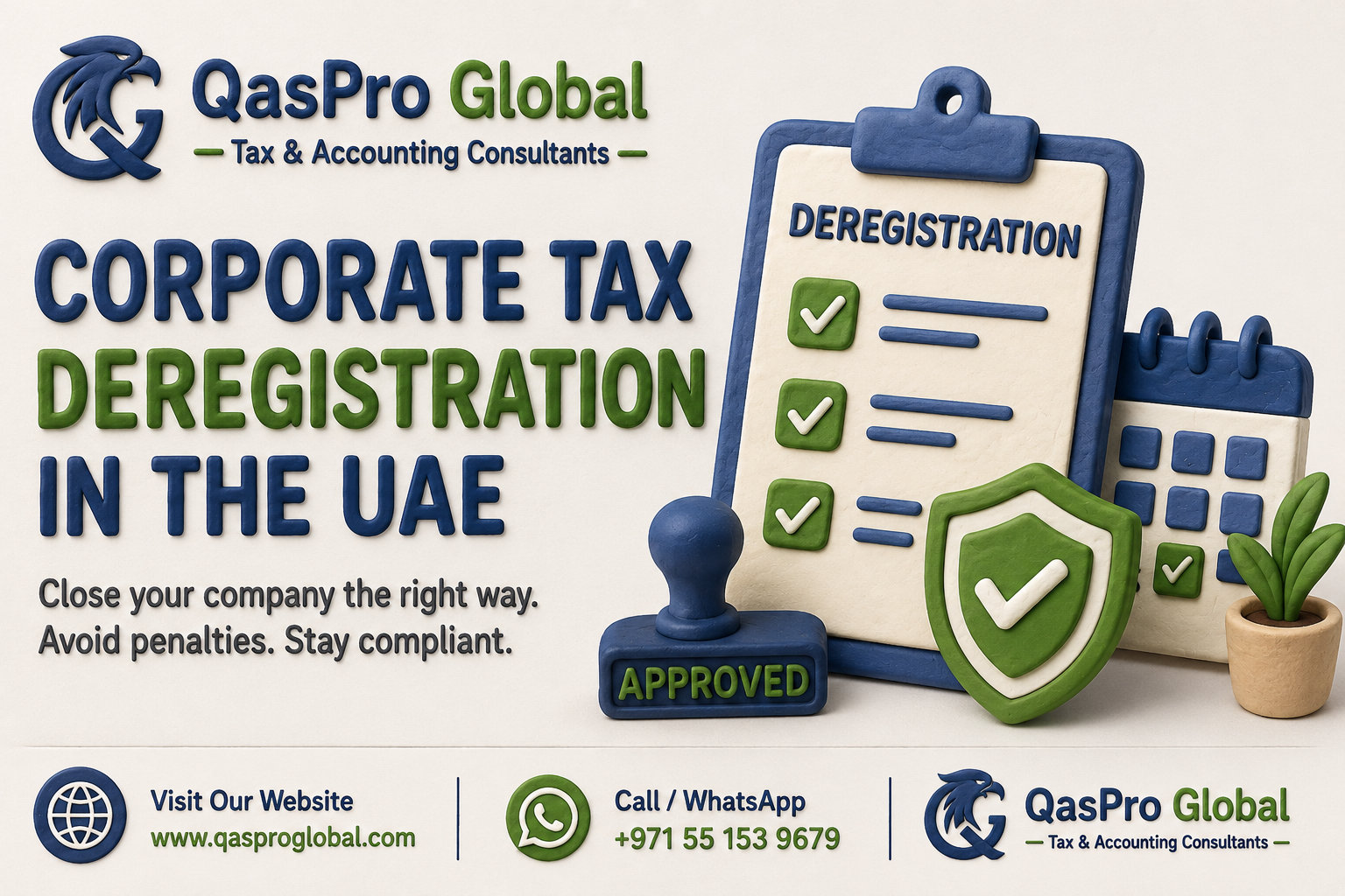 corporate tax deregistration UAE 3 month rule AED 10000 penalty infographic