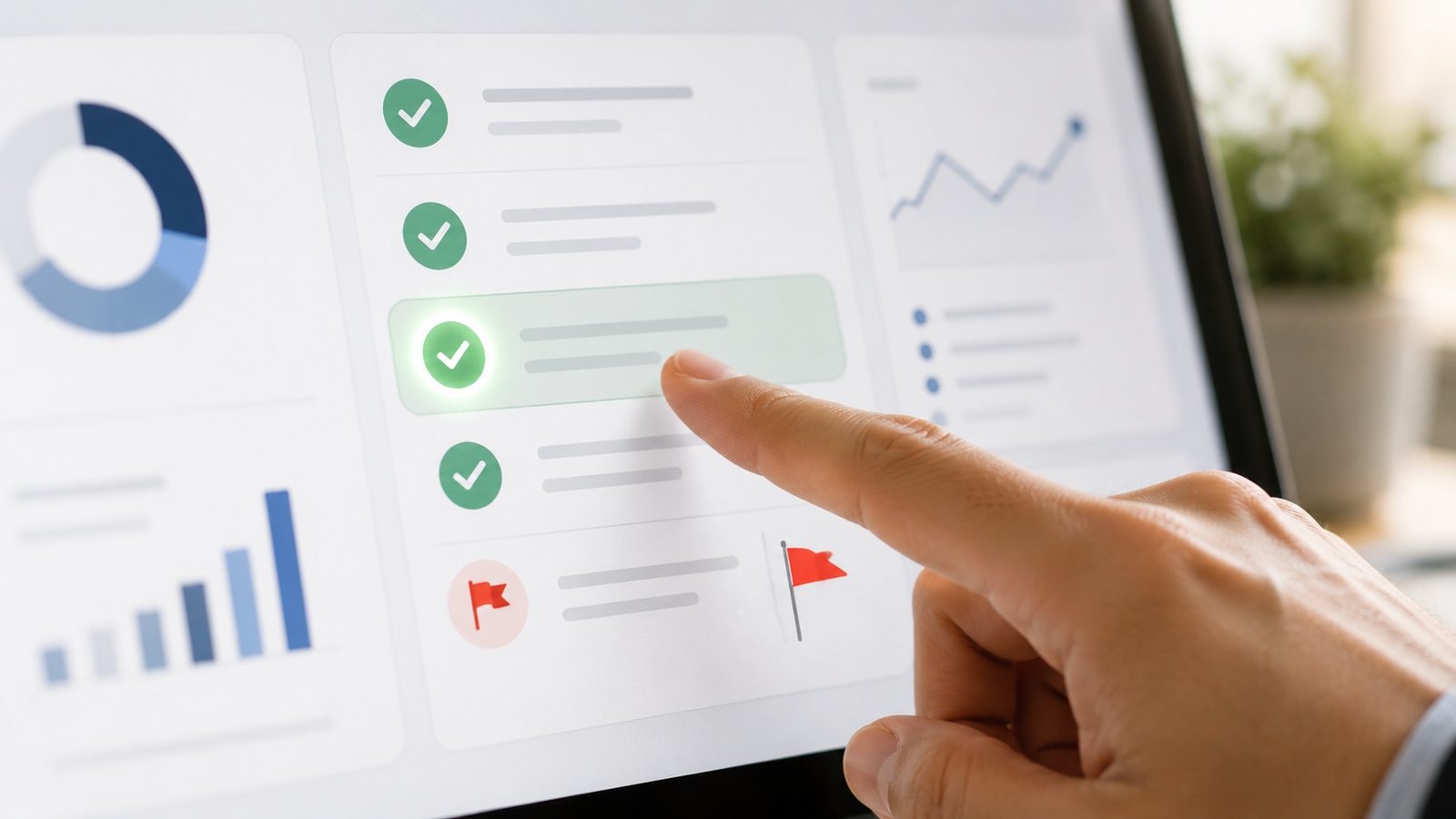 Verified checklist showing AI task results reviewed for accuracy