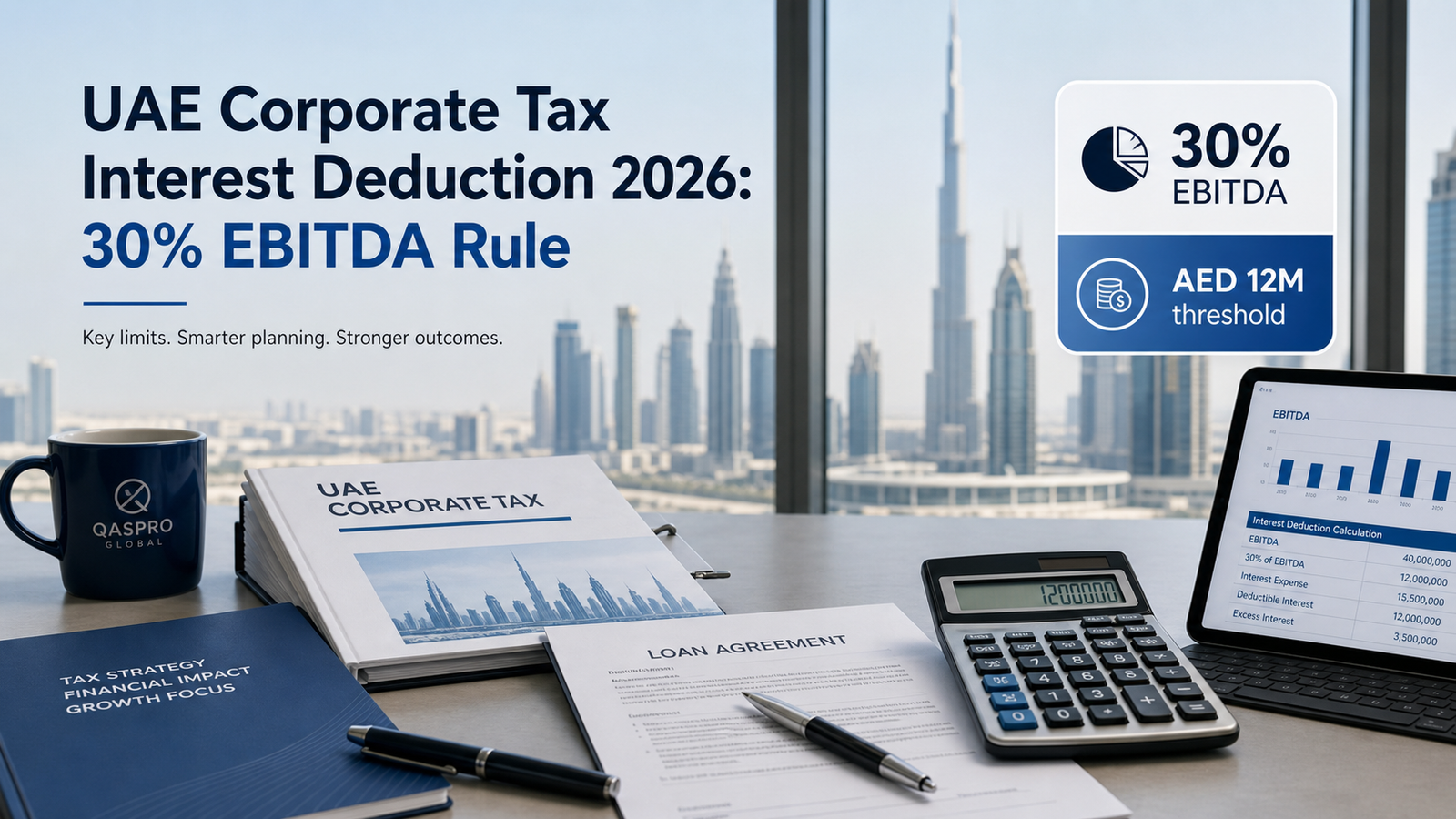 UAE Corporate Tax interest deduction 2026 30% EBITDA rule and AED 12 million threshold