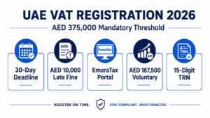 UAE VAT Registration 2026: The AED 375,000 Line That Triggers a AED 10,000 Fine