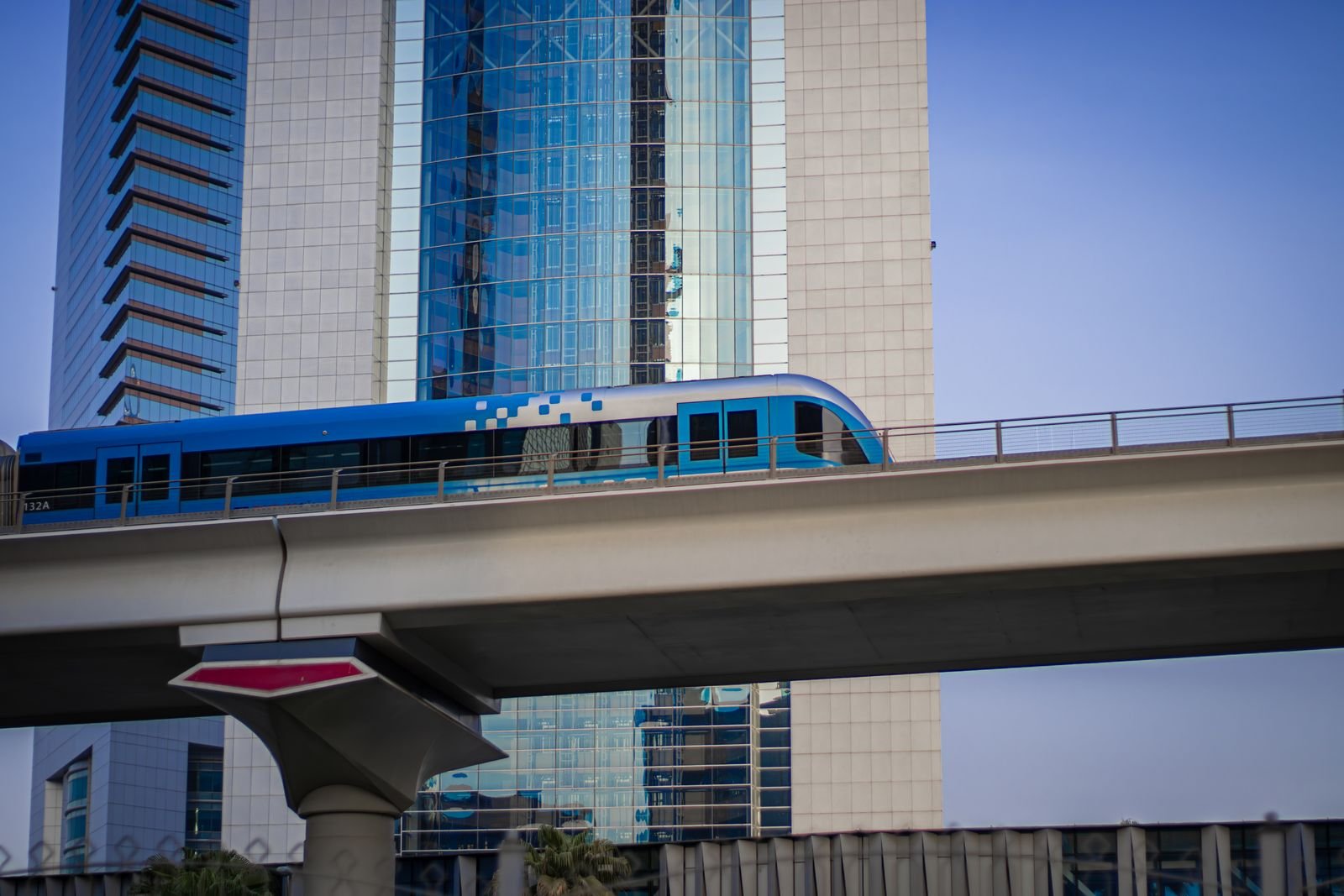 Modern tech office towers in a Dubai free zone business district