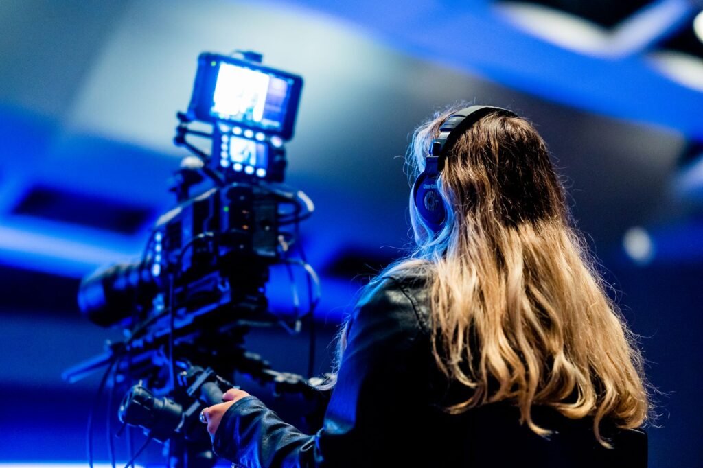 Media production studio setup representing a twofour54 Abu Dhabi media free zone company